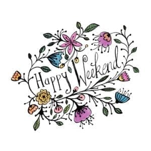 Happy Weekend adult colouring page