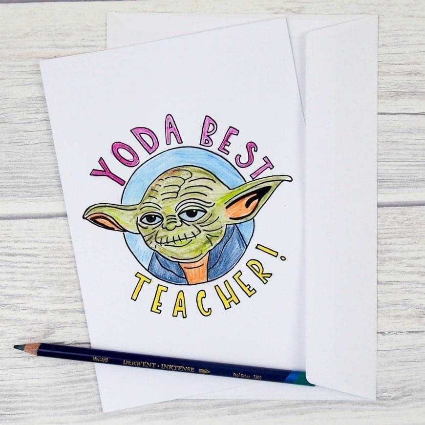Yoda Best Teacher Card