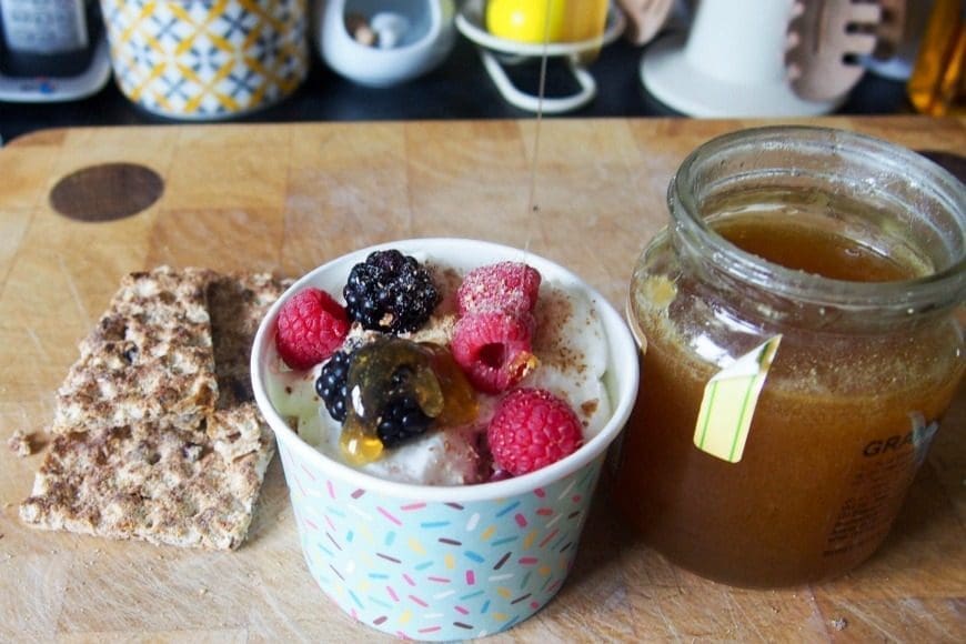 This Yoghurt and Berry Crunch is perfect for encouraging your kids in the kitchen and it is simple and delicious. Adapt the fruits for your taste or time of the year