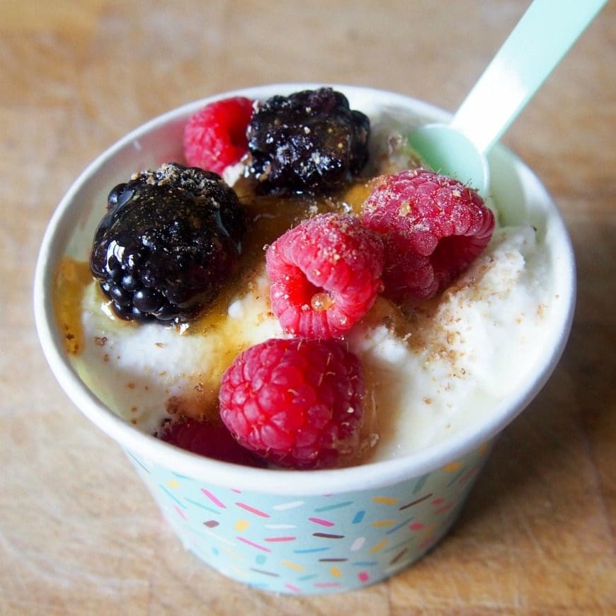 This Yoghurt and Berry Crunch is perfect for encouraging your kids in the kitchen and it is simple and delicious. Adapt the fruits for your taste or time of the year