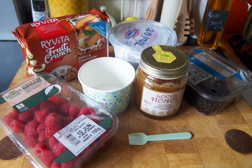 This Yoghurt and Berry Crunch is perfect for encouraging your kids in the kitchen and it is simple and delicious. Adapt the fruits for your taste or time of the year