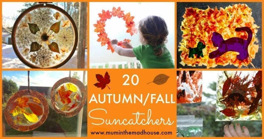 20 Kid made Autumn Suncatchers