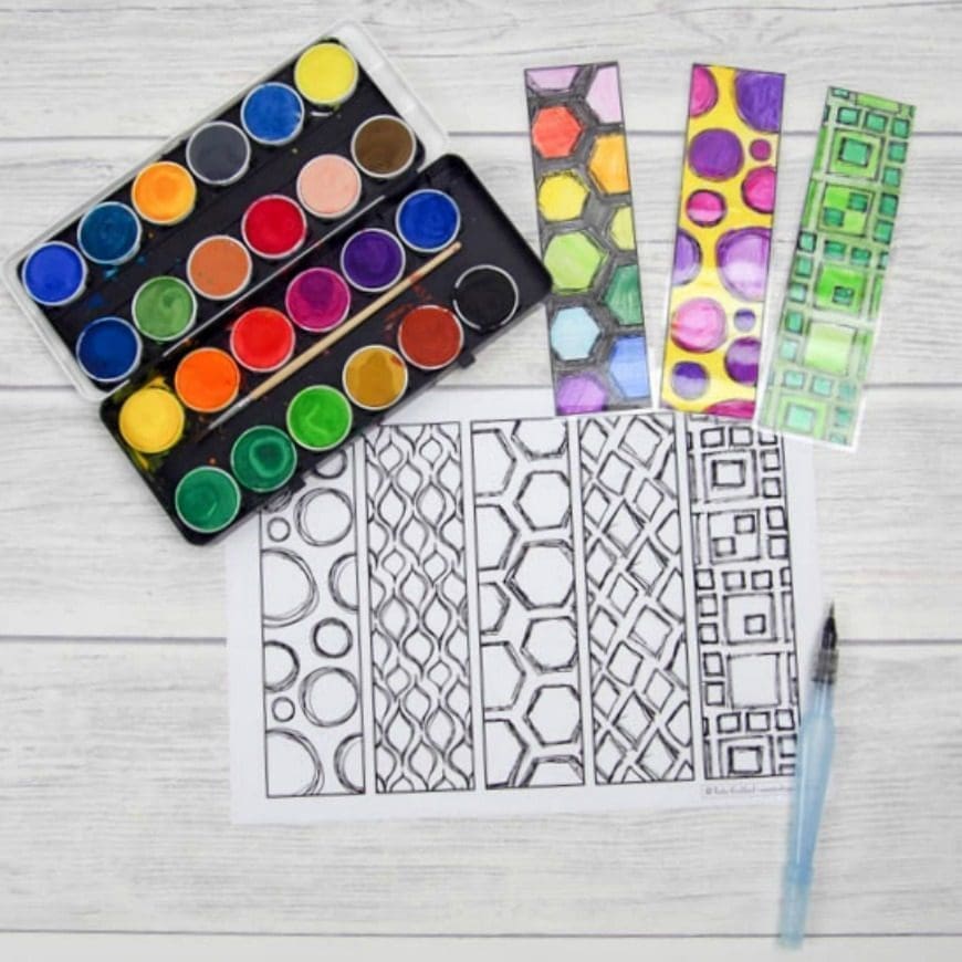 DIY Colouring Page Bookmarks