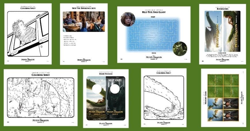 A fabulous selection of Pete's Dragon Colouring and Activity pages to print. Celebrate Pete's Dragon with this activity packet