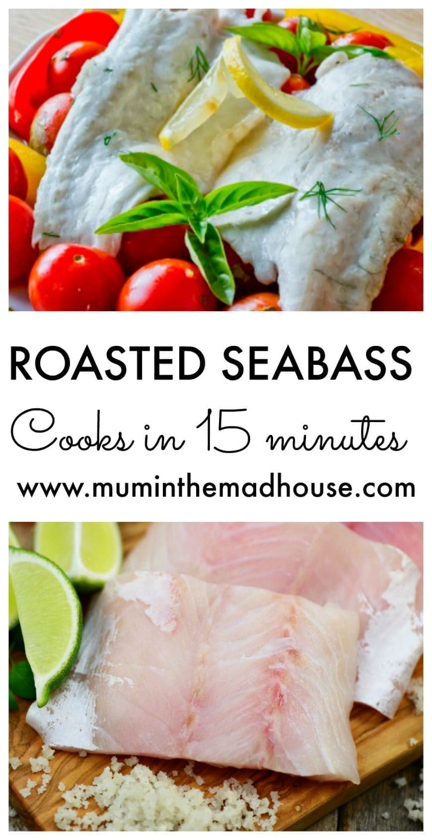 roasted seabass collage