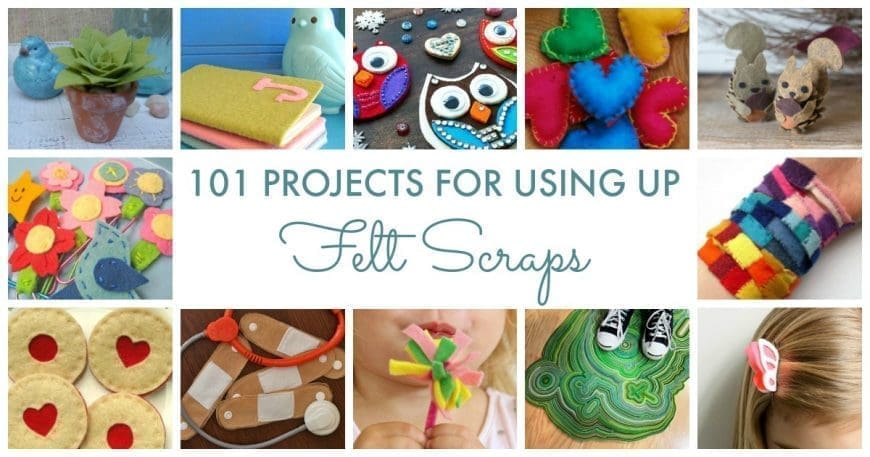 101 project ideas for using felt scraps. A selection of ideas for felt boards and projects for younger kids, tweens, teens and adults including simple sewing. Felt is such a flexible craft material.