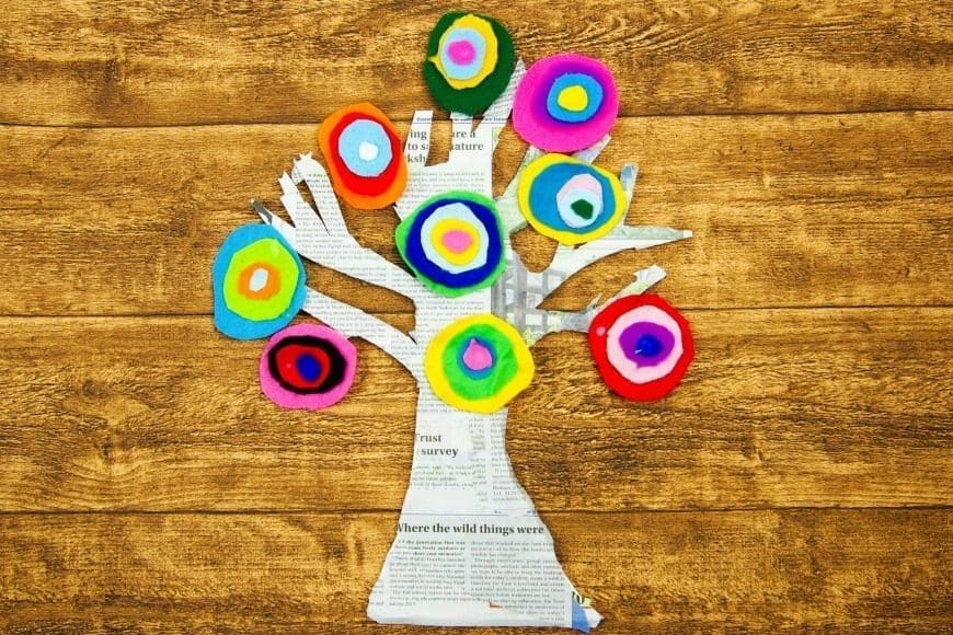 Felt scrap kadinsky trees