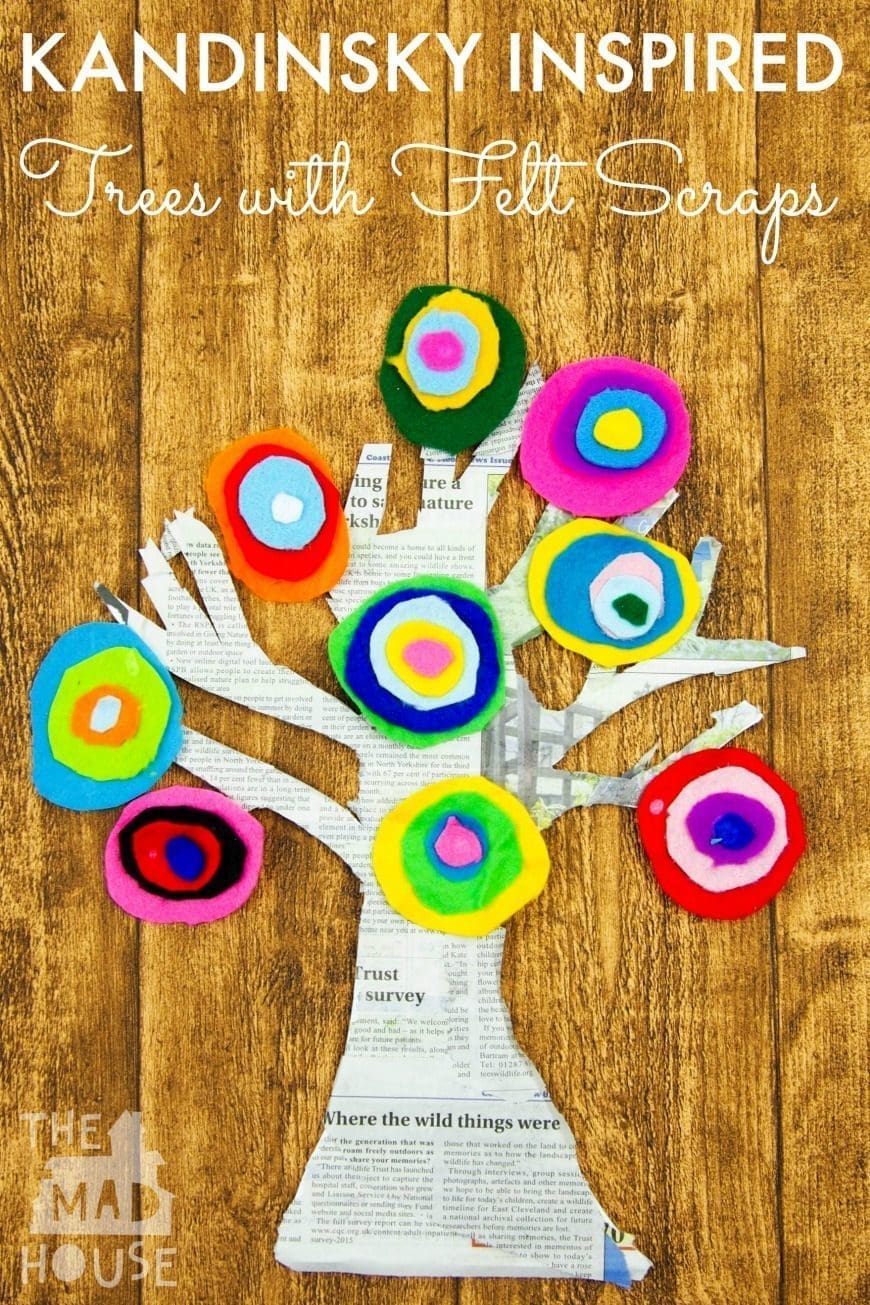 Kandinsky Inspired Tree made with Felt Scraps