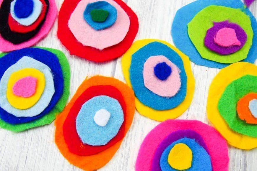 Kandinsky Inspired Tree made with Felt Scraps