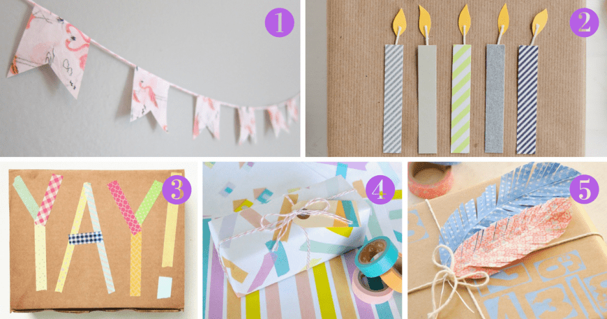 There really is no limit to how you can use washi tape in gift-wrapping, here are five favourite washi tape gift wrap ideas for inspiration.