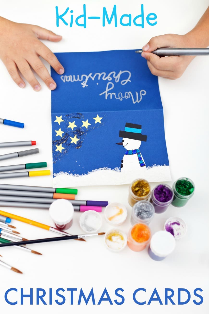 Kid-Made Christmas cards - over 30 achievable Christmas cards to craft with children. There is a card for every age and ability for the festive season.