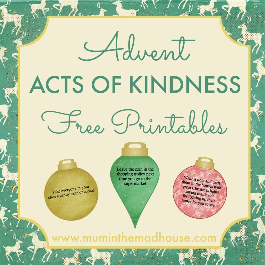 Free Advent Acts of Kindness Printable - 2016 Design