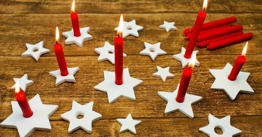 Easy to make DIY Clay Star Candle Holders, which are perfect for the festive season. Inspired by Scandinavian Christmas decorations.