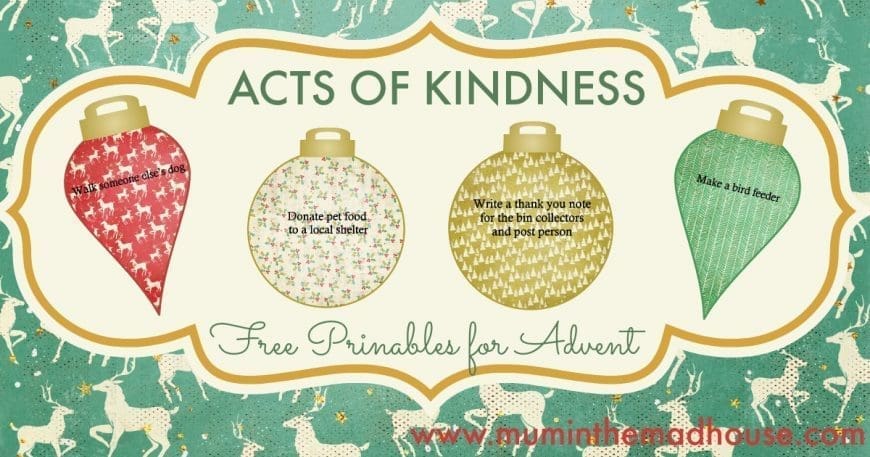 Free Advent Acts of Kindness Printable - 2016 Design