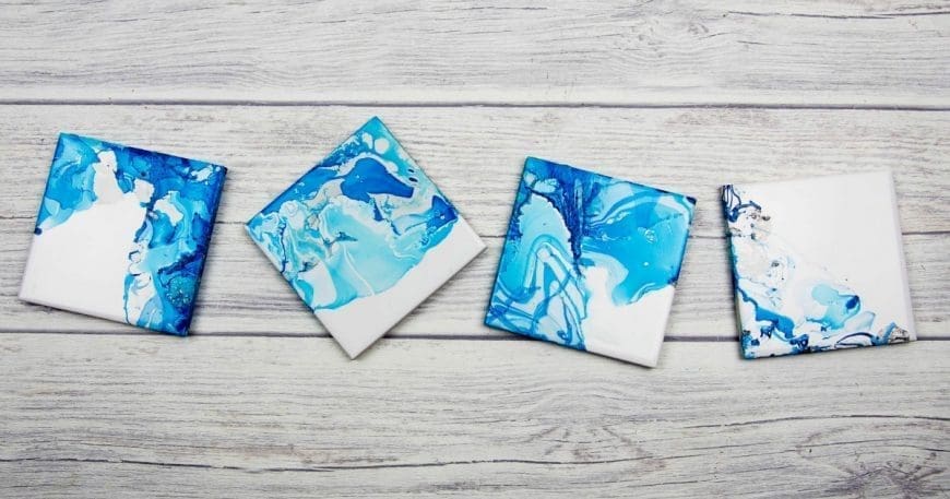 Nail Varnish Marbled Coasters