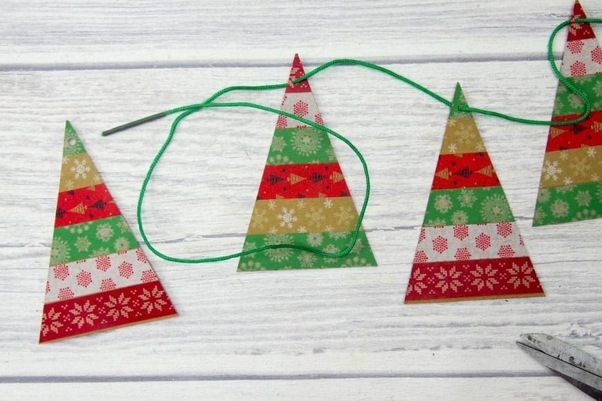 Simple Washi Tape Christmas Trees Garland
