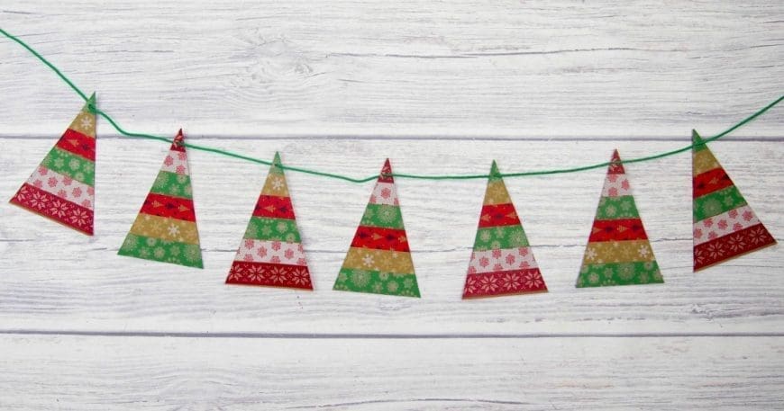 Simple Washi Tape Christmas Trees Garland