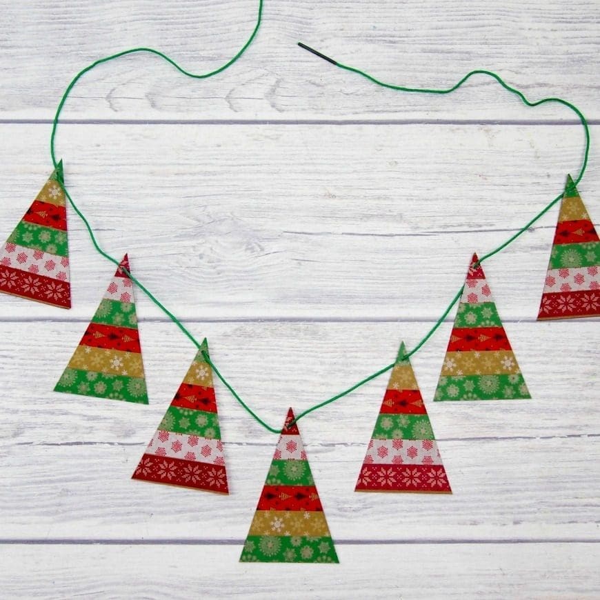 Simple Washi Tape Christmas Trees Garland