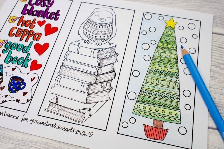 Winter Colouring Bookmarks