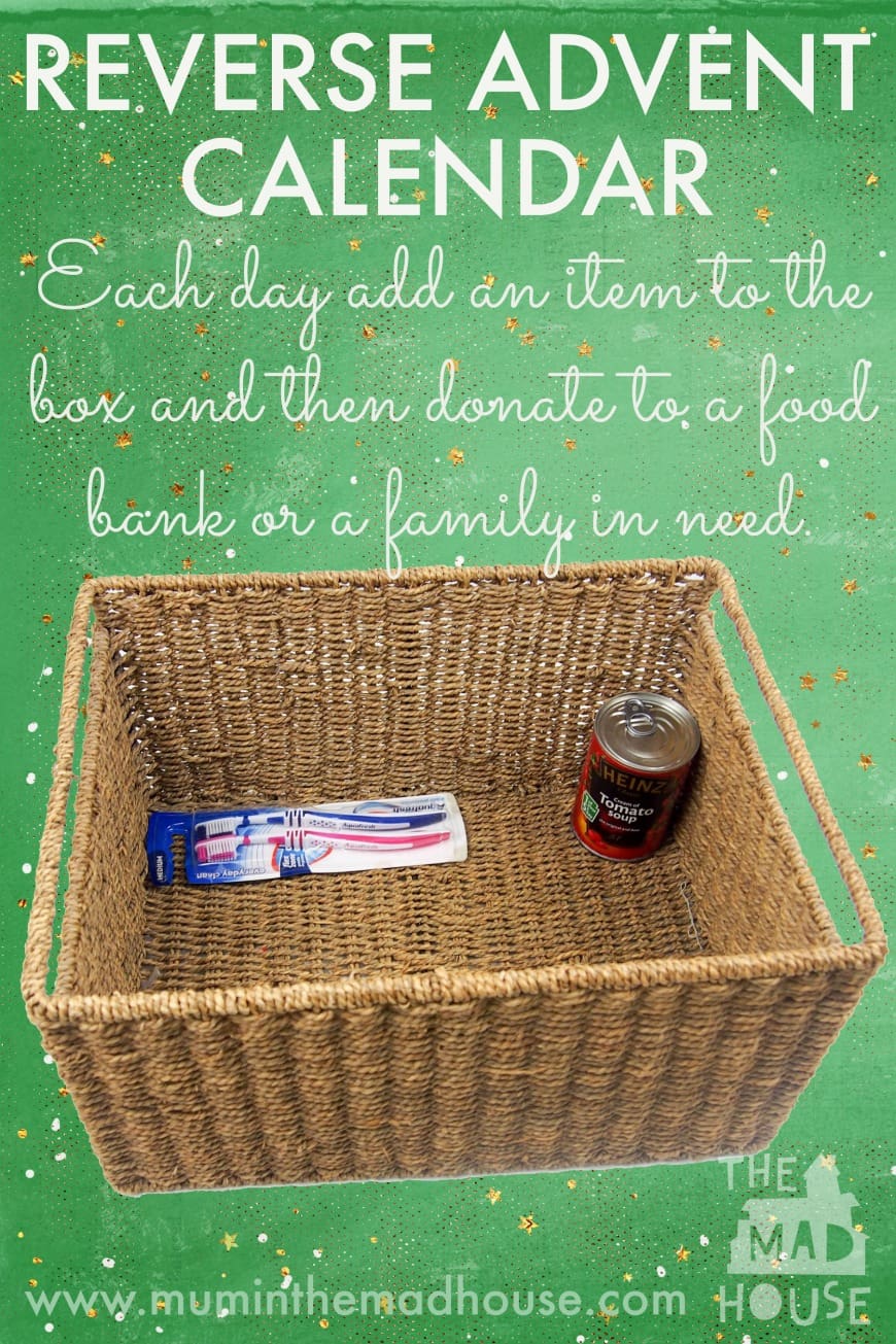 A Reverse Advent Calendar is a great way to give to a food bank or family in need. Find out what is best to give to a food bank.