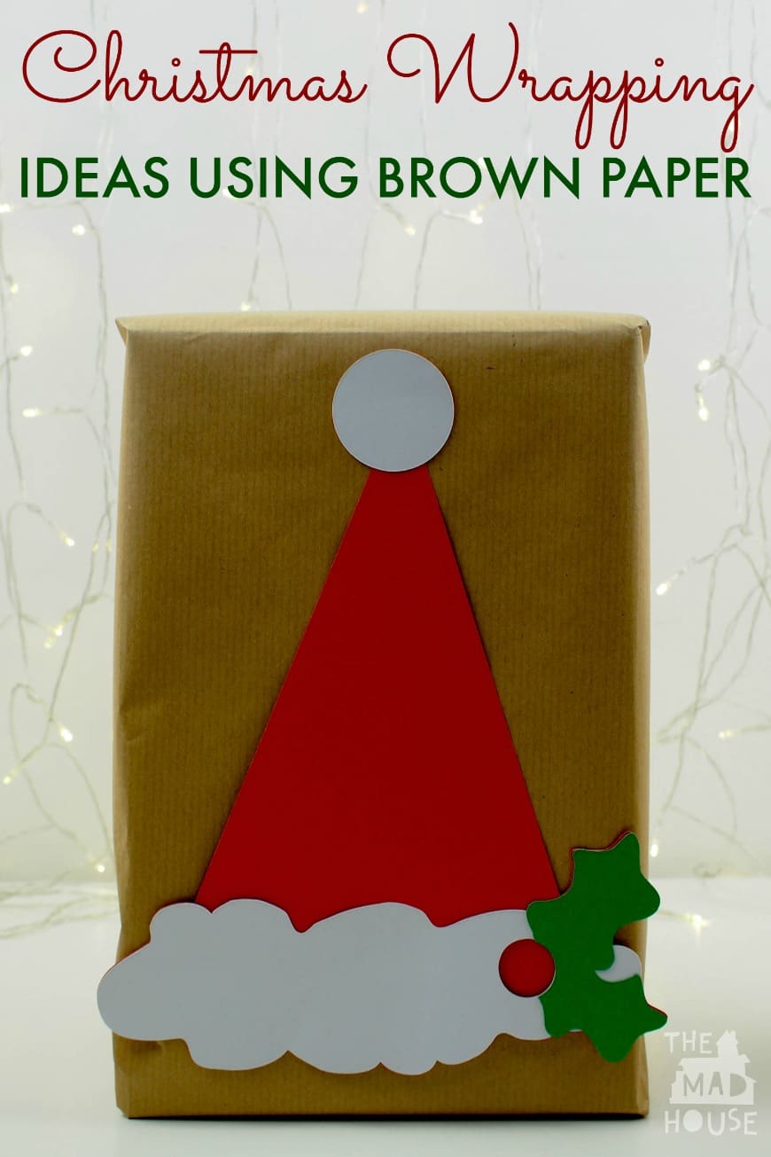 Make family and friends smile with these clever Christmas wrapping ideas for brown paper with Christmas photo booth props that can be reused.