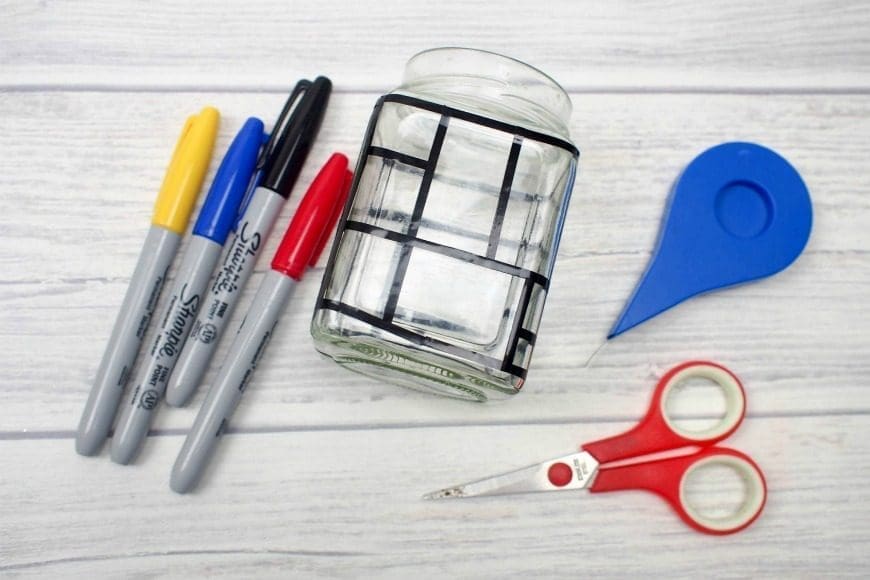 Mondrian Inspired Jar Luminaries