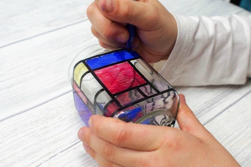 Mondrian Inspired Jar Luminaries