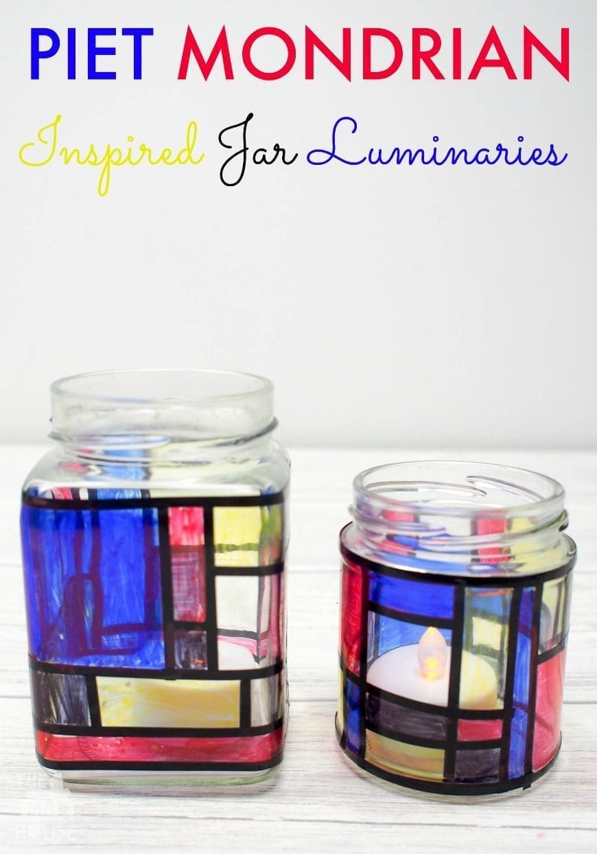Mondrian Inspired Jar Luminaries