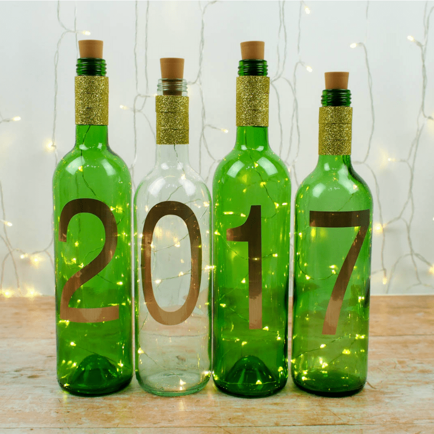Simple New Year Craft - DIY Wine Bottle Lights