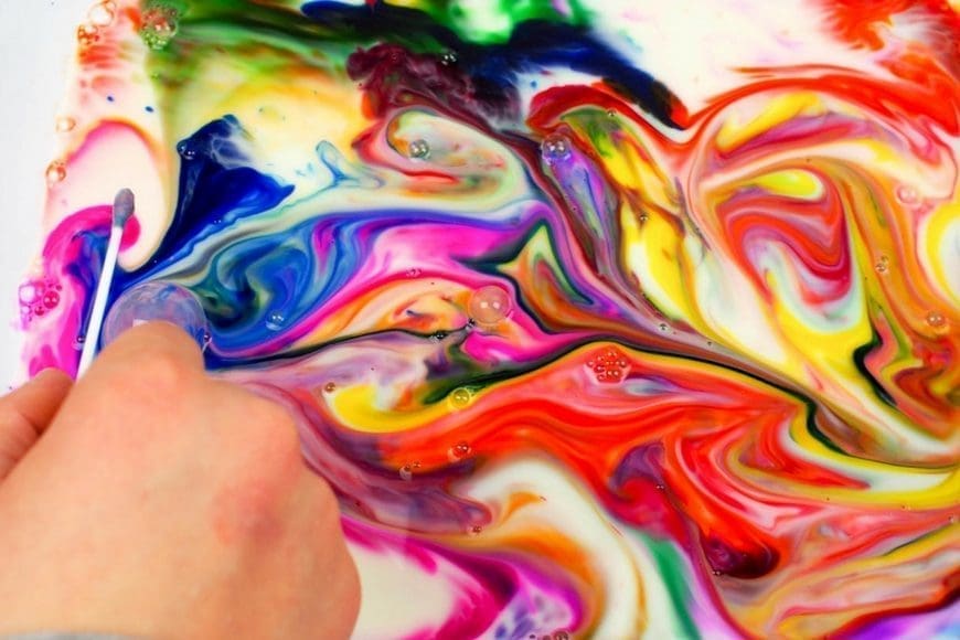 How to Make Rainbow Milk Marbled Paper Art