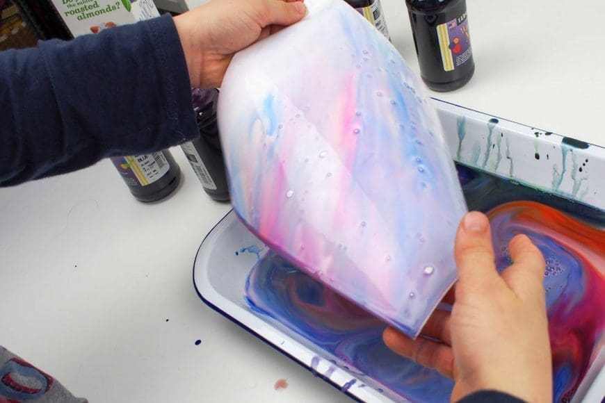 How to Make Rainbow Milk Marbled Paper Art
