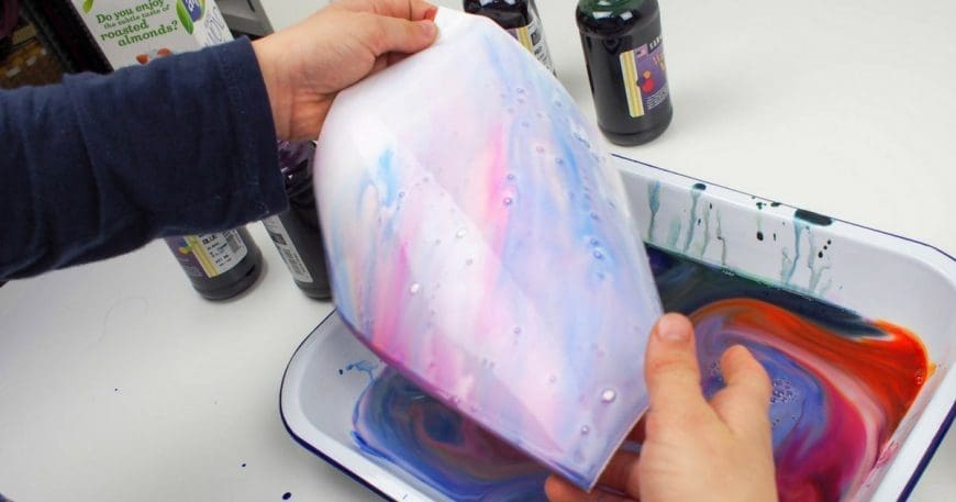 How to Make Rainbow Milk Marbled Paper Art