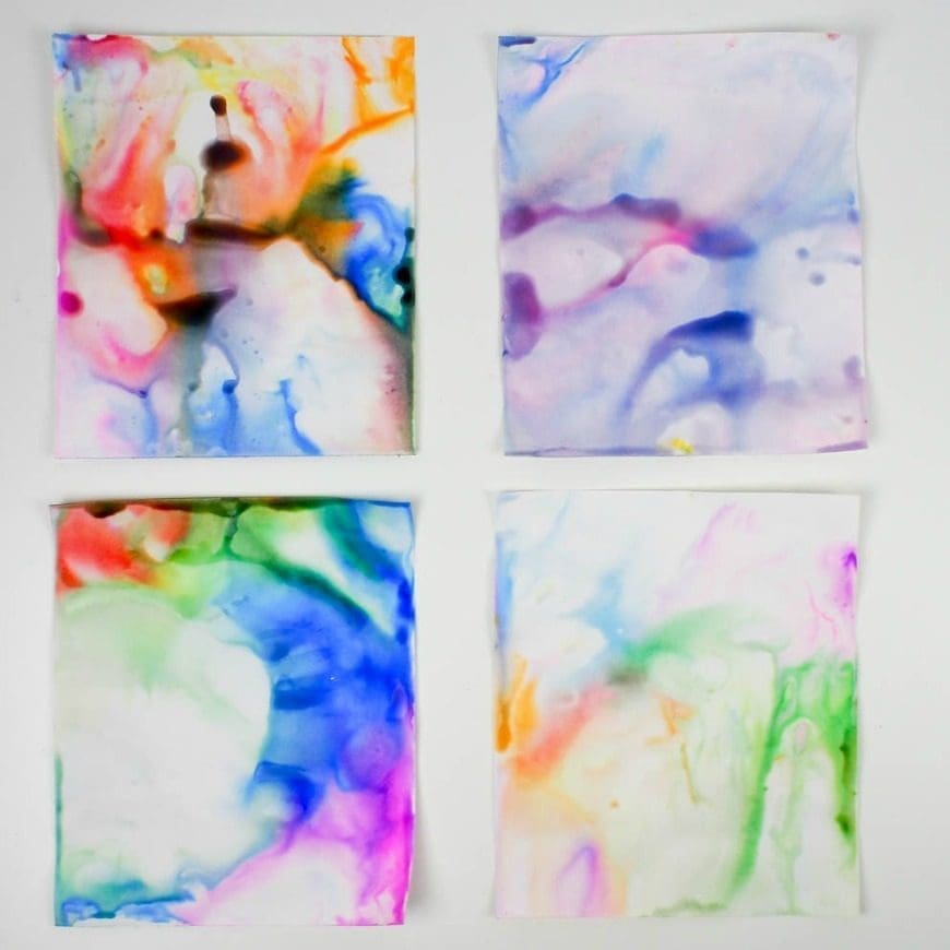 How to Make Rainbow Milk Marbled Paper Art