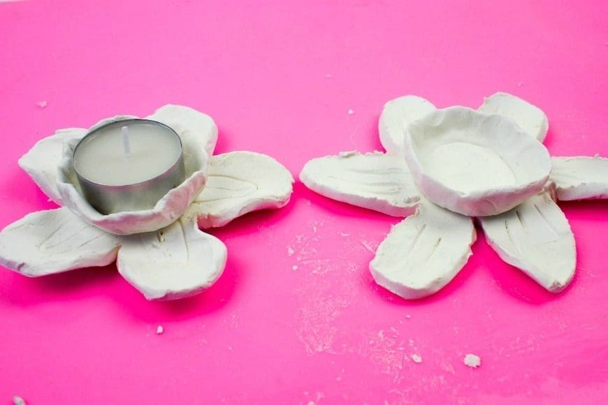We kept checking that our bowl was large enough for a tea light to fit into.Â