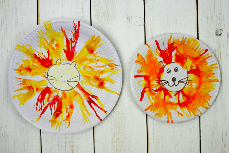 Make your own Blow Art Paper Plate Lion