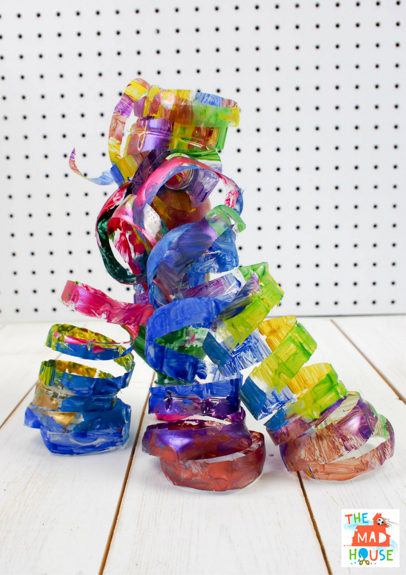 Plastic Bottle Sculpture inspired by Dale Chihuly. A beautiful child led process art activity using plastic bottles.