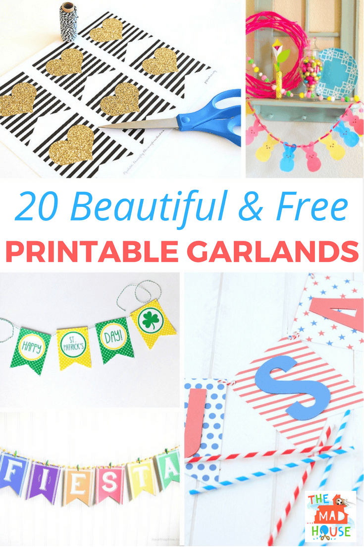 Decorate your home with this fab beautiful and free printable garlands. An inexpensive way to celebrate or decorate for the season