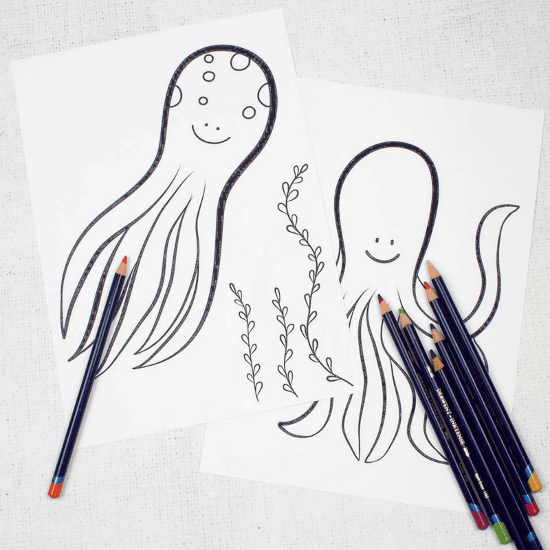 Octopus Colouring Pages for Kids
