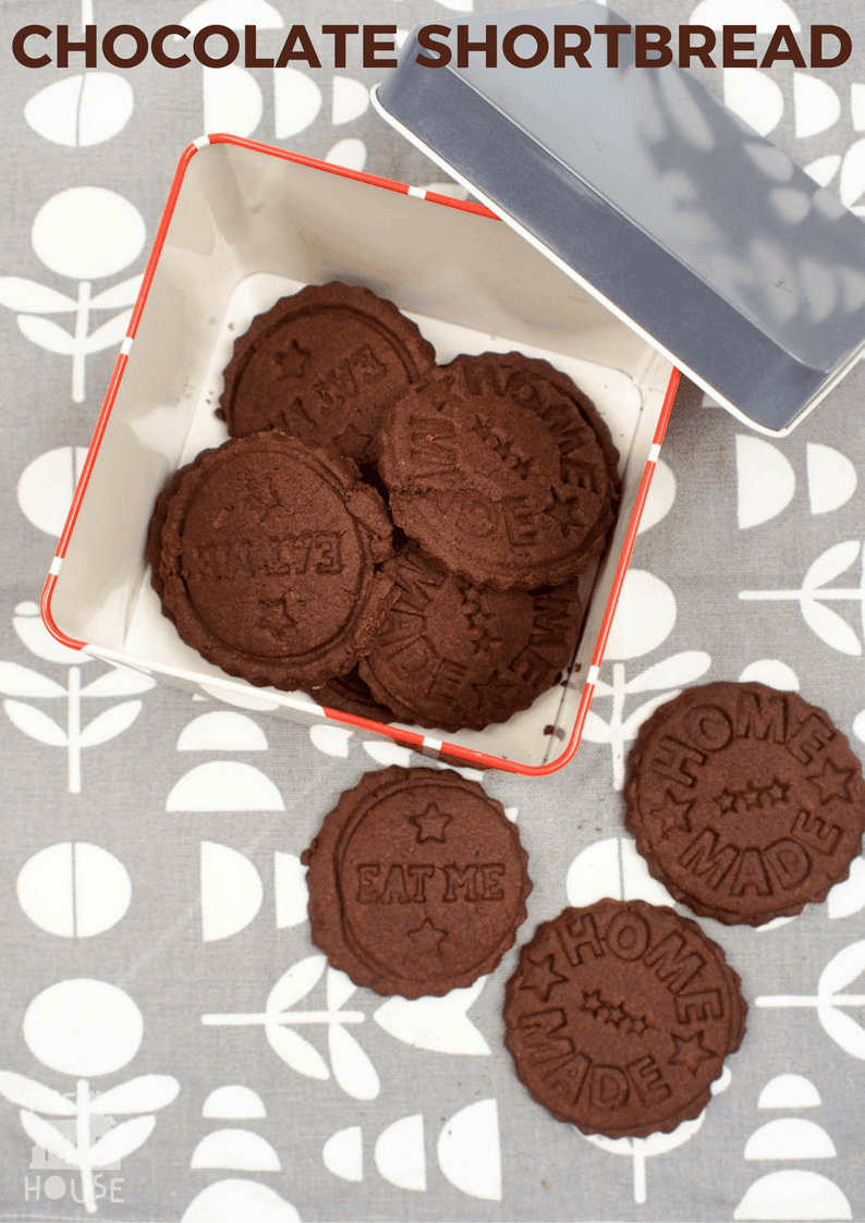 This rich 4 ingredient chocolate shortbread recipe is easy to prepare and keeps for several days in an airtight container. Perfect for cooking with kids.