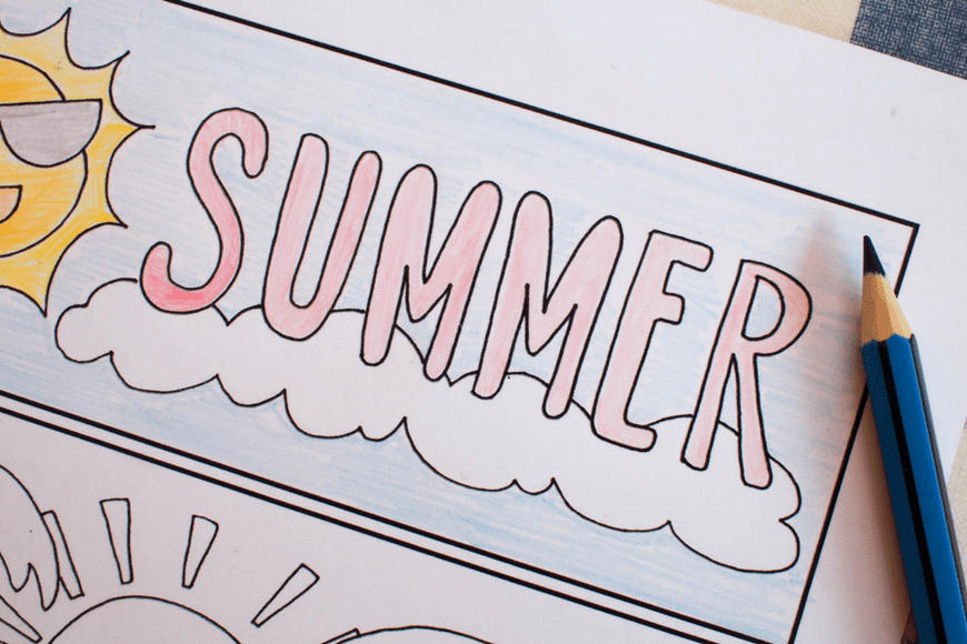 Free Summer Colouring Bookmarks