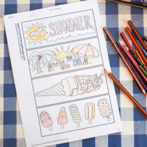 Free Summer Colouring Bookmarks