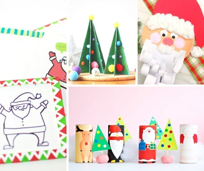 'Tis the season for some easy Christmas crafts for kids, including Christmas trees, Santa and his reindeer. Perfect for school fairs or advent.