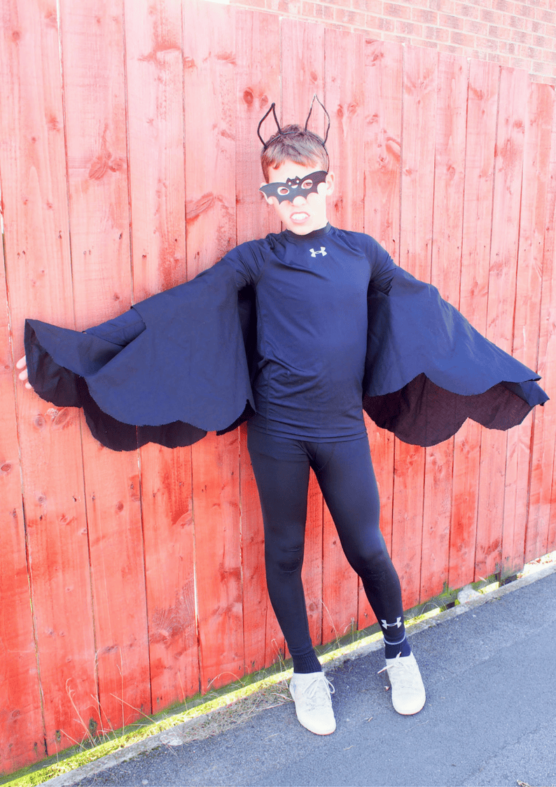 5 DIY Halloween Outfits from things you have at home Vampire Bat Costume