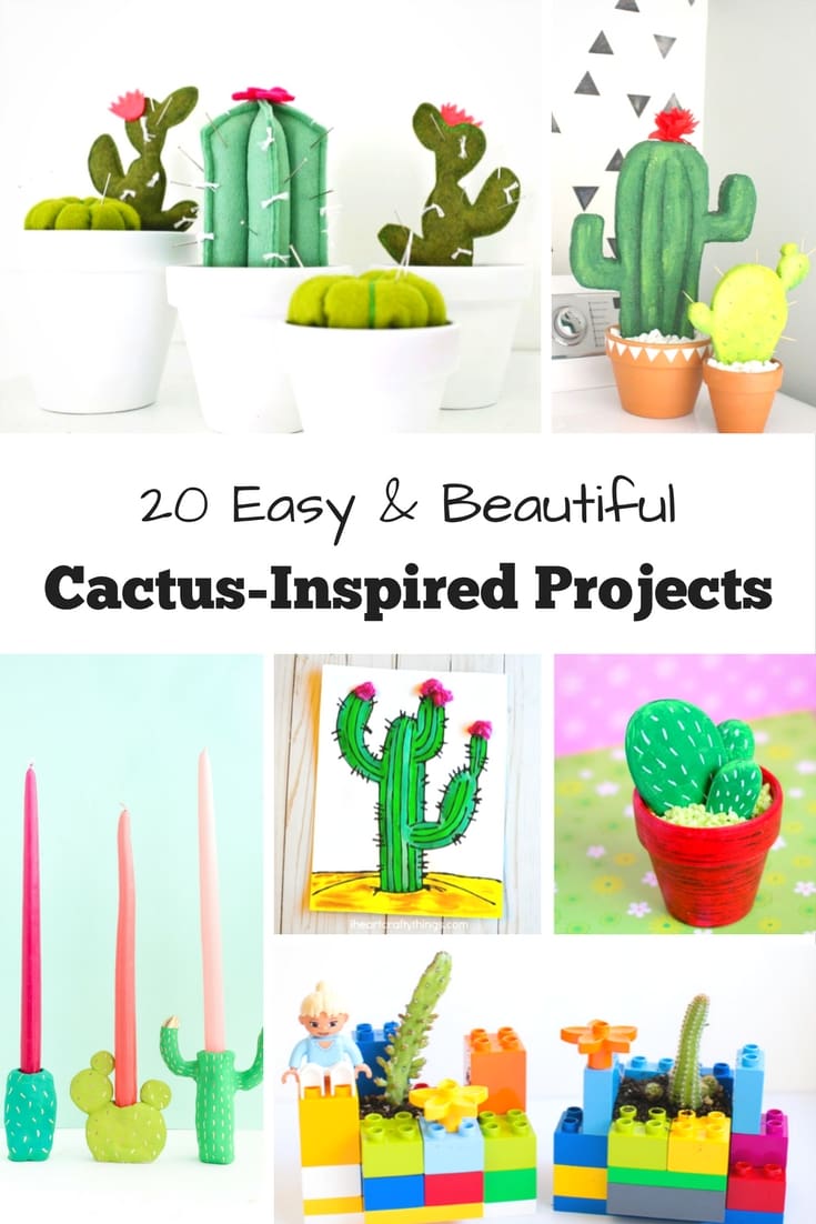 Follow the cactus trend by making your home and fashion accessories with these 20 Easy & Beautiful Cactus-Inspired Projects