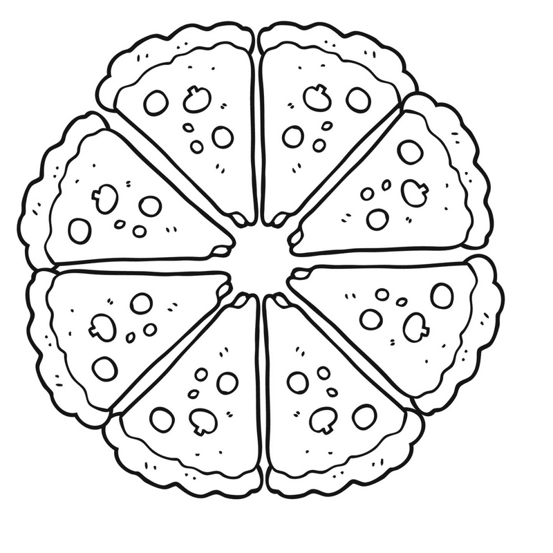 Pizza Colouring Sheet One