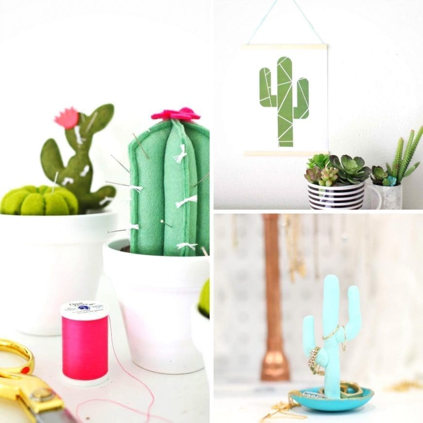 Follow the cactus trend by making your home and fashion accessories with these 20 Easy & Beautiful Cactus-Inspired Projects