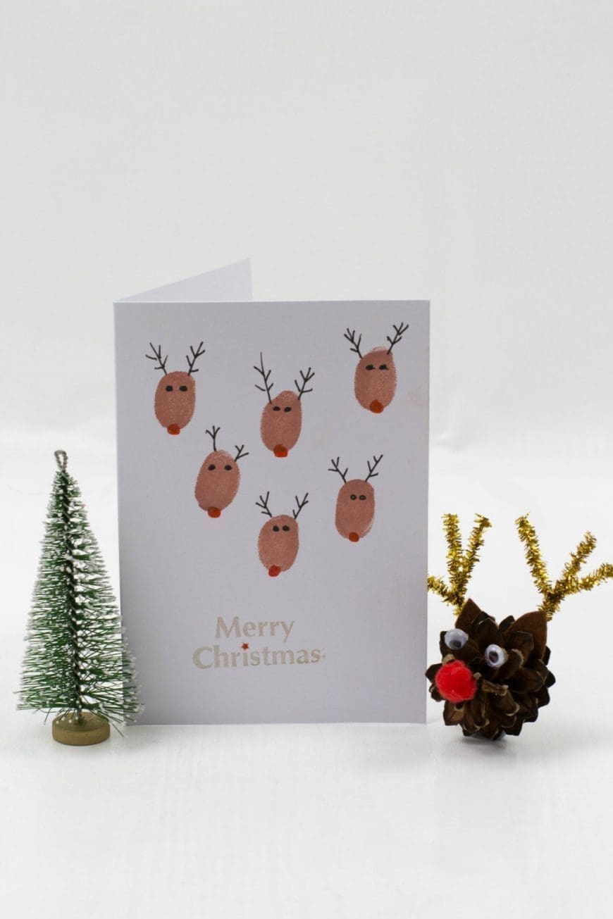 Make festive fingerprint Christmas cards with the kids! These DIY crafts are simple, fun, and perfect for toddlers, preschoolers, and older children. A beautiful keepsake and thoughtful gift for grandparents and teachers.