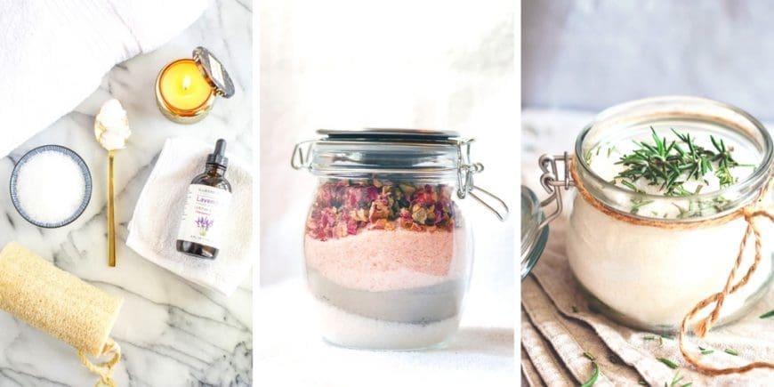 20 relaxing DIY bath soaks that are the perfect addition to bathtime. Even better you know exactly what is in them and they are inexpensive and make the perfect homemade gifts.