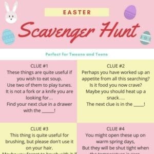 Easter Egg Hunt for Teenagers - Free Printable