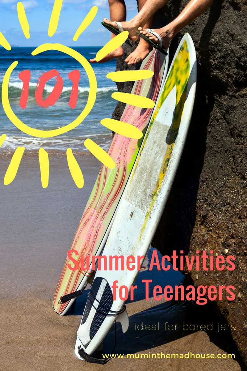 Summer Bucket list for Teenagers - 101 Ideas for Summer Activities for Teenagers. Keep your teens off technology for as long as possible with our summer activities ideas ideal for bored jars